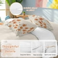 thumbnail image 2 of Orange Floral Bedding Duvet Cover Set King Size 4 Pieces Minimalism Watercolor Chrysanthemum Linen Bedding Set with Zipper Closure, 1 Comforter Cover 92x106 Inches 1 Flat Sheet & 2 Pillow Cases, 2 of 7