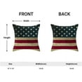 thumbnail image 5 of 4th of July Pillow Covers 18x18 Set of 2, Retro American Flag Decorations Throw Pillow Covers Patriotic Memorial Day Outdoors Decorative Linen Cushion Case for Home and Office, 5 of 6