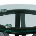 thumbnail image 4 of Benjara Glass Top End Table with Metal Ribbon Hourglass Style Base, Black, 4 of 5