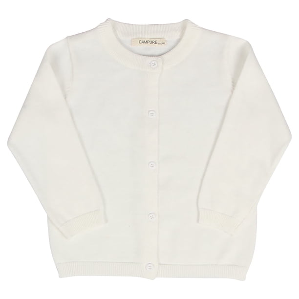 Suéter UMfun para bebé, niña y niño, otoño e invierno, cárdigan de color caramelo, cárdigan pequeño de color liso, suéter para niños, blanco, 12-18 meses