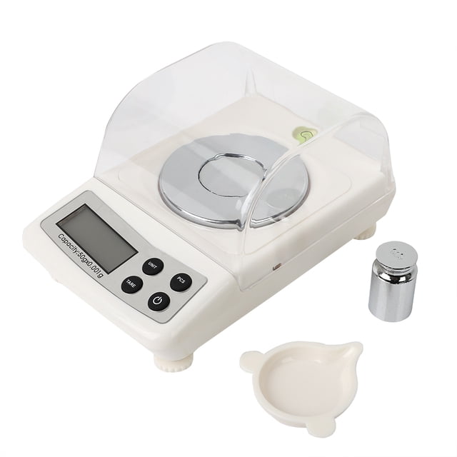 Báscula digital de alta precisión con pantalla LCD de 0,001 a 50 g para joyería, laboratorio y cocina
