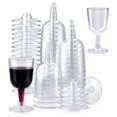 thumbnail image 1 of 50 copas de vino de plástico transparente reciclables, desechables y reutilizables para champán, postre, cerveza, pudín,, 1 of 7