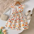 thumbnail image 2 of MEZZALL Girls Floral Print Dress With Puff Sleeves For Toddler Kids Spring Summer Casual Party Outfits Picnic Elastic Waist Comfortable Comfort Baby Wear, 2 of 7