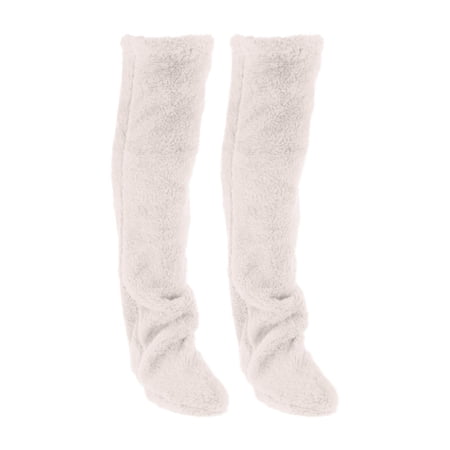 Wxqbjtam Plush Leg Warmers Cosplay Accessories Foot Wrap Long Boot Socks Stocking Costume White