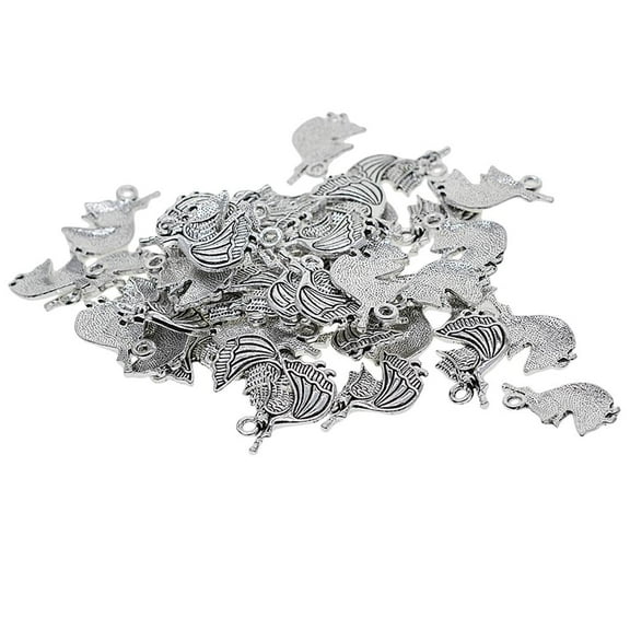 EHJRE 50Pcs Assorted Angel Blowing Charms Pendants DIY Jewelry Making Accessaries
