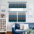 thumbnail image 5 of Retro Farm Blue Gray Wood Grain Curtain Tier and Valance Set 3 Piece, Rustic Wooden Plank 3-inch Rod Pocket Window Tier Curtains Valance for Kitchen Living Room, 5 of 9