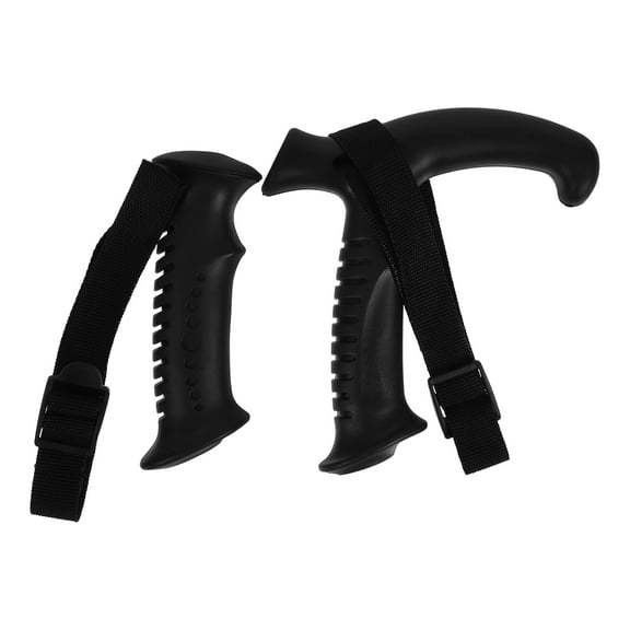 Black Replacement Handles for Walking Stick Durable Plastic Grip Enhances Stability and Comfort for Outdoor Activities 2 Pieces