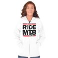 thumbnail image 4 of Ride MTB Mountain Bike Cyclist Unisex Fleece Graphic Zip Up Hoodie Brisco Brands 4X, 4 of 5