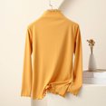 thumbnail image 4 of Hfiengba Cotton Shirts for Women Winter Crew Neck Long Sleeve Basic Shirts Casual Loose Fit Solid Clothes (2XL, Yellow), 4 of 7