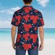 thumbnail image 4 of Balery Rose Flower Camisas hawaianas de manga corta para hombre, camisas playeras de corte holgado, camisas de vacaciones con botones,X-Large, 4 of 7