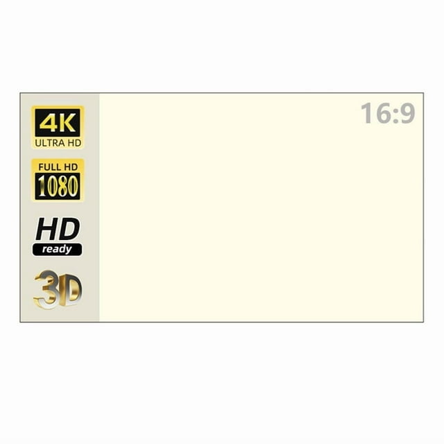 Projector Screen White Grid Anti-Light 16:9 Reflective Cloth for Home Theatre ,Wrinkle-Free