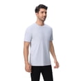 thumbnail image 3 of Zfeel Men's Dry Fit Short Sleeve Poly Shirt, Crewneck Comfortable Tee, Moisture Wicking, Silver, 2XL, 3 of 5