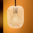 thumbnail image 3 of OUNONA Rustic Style Bamboo Lampshade Light Yellow Decorative Bedside Lamp Cover for Home, 3 of 5