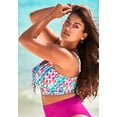 thumbnail image 3 of Swimsuits for All Women's Bra Sized Tie Front Longline Underwire Bikini Top, 3 of 4