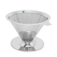 thumbnail image 1 of Coffee Drip Cone, Stainless Steel Fine Mesh Washable Coffee Filter Cup Silver  For Coffee Machine For Drip Coffee, 1 of 8