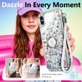 thumbnail image 3 of NGB SUPREMACY For iPhone X/XS Phone Case Screen Protector Ring Holder Wrist Strap Lanyard Shiny Sparkly Glitter iPhone X/XS Case Cover, 3 of 10