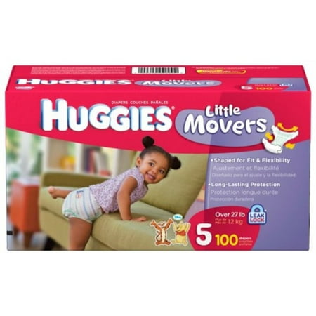huggies little movers, size 5, 100 count (packaging may vary)