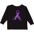 thumbnail image 3 of Inktastic Alzheimer's Awareness Purple Ribbon made of Heart Boys or Girls Long Sleeve Toddler T-Shirt, 3 of 5