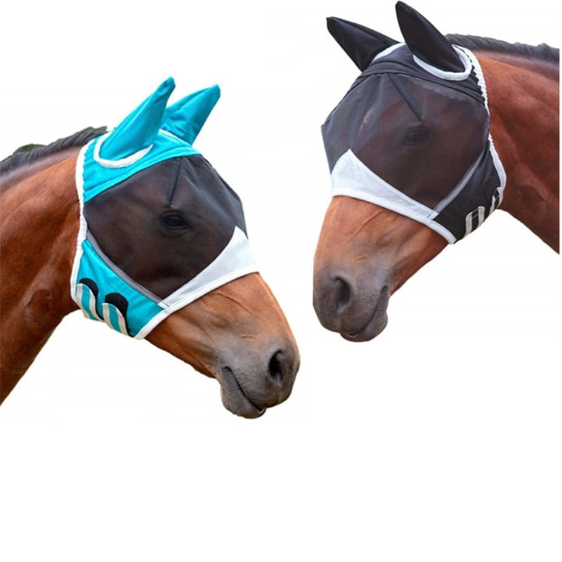 Anti Mosquito Shield Horse Mask Mesh Fly Anti-UV Ergonomics Protective Cover Eye 