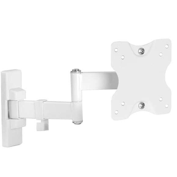 VIVO Full Motion Wall Mount for up to 27 inch LCD LED TV and Computer Monitor Screens, Tilt and Swivel Bracket with Max 100x100mm VESA, White, MOUNT-VW01MW