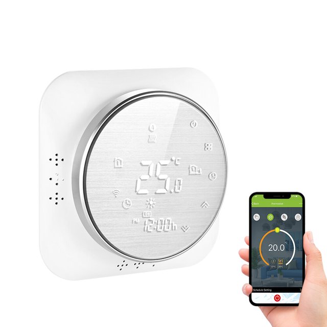 Thermostat Intelligent Wi-Fi 95-240V Thermostat Programmable 5+1+1 Six Périodes Commande Vocale par Application Rétroéclairage LCD Chauffage de l'Eau Thermorégulateur Compatible avec Amazon Echo Google Home Tmall Genie