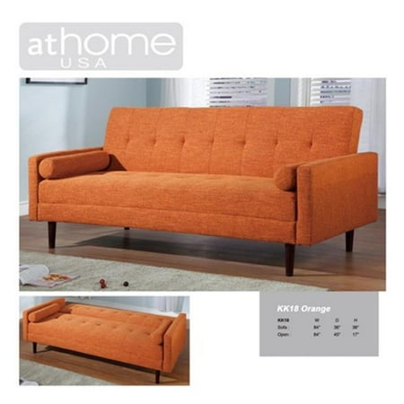 Athome Usa 390011kk Orange Fabric Retro Style Sofa Bed