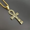 thumbnail image 6 of Lovelords Fashion Ancient Egyptian Ankh Cross Necklace For Men Women 14k Yellow Gold Biker Pendant Amulet Jewelry Gift, 6 of 6
