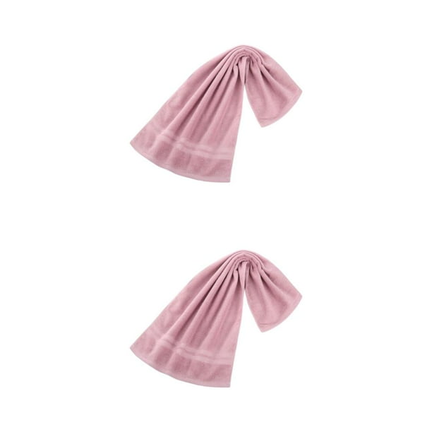 Toalla deportiva de algodón Matsuzay color sólido Rosa Absorbente 2piezas
