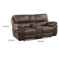 thumbnail image 5 of Tony 80 Inch Dual Manual Recliner Loveseat- Cupholders- Brown Microfiber, 5 of 6