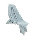 thumbnail image 3 of HomeRoots 518837 Light Blue Woven 100 Percent Textured Cotton Throw Blanket, 3 of 5