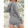 thumbnail image 5 of DOKOTOO Hoodies for Women Oversized Sweatshirts Casual Long Sleeve V Neck Waffle Hooded Sweatshirt S-2XL, 5 of 10