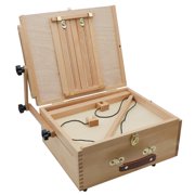 Artists Loft Easel - Outdoor Pochade Box Tripod Set - Natural Brown - 53 Standing - 5-Piece