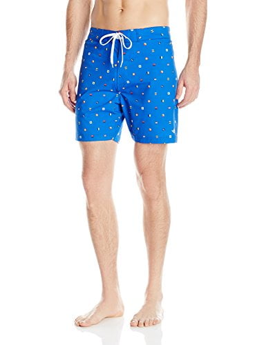 Dockers Men's Deven Sailing Flags Swim Turnks, Blue, 32