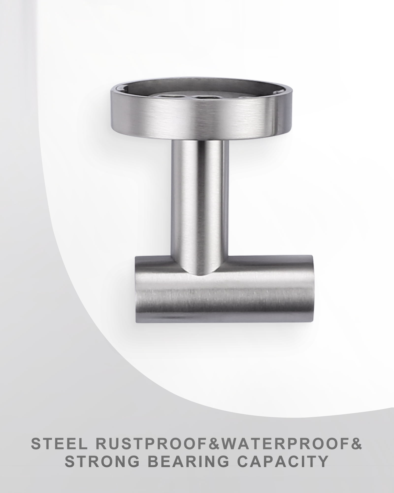 Wowow J-Hook Wall Mounted Bathroom Brushed Nickel Robe/Towel Hook in Stainless Steel (4-Pack)