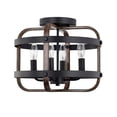 thumbnail image 3 of Juno 14 in. 4-Light Indoor Brown and Matte Black Finish Semi-Flush Mount Ceiling Light with Light Kit, 3 of 5