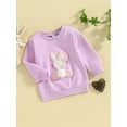 thumbnail image 3 of Gupgi 0-3Y Toddler Girls Sweatshirts Long Sleeve Bunny Embroidery Loose Fit Pullover Tops, 3 of 8