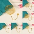 thumbnail image 4 of Chinese Style Pendant Tassel Retro Pagination Mark Book Clip Golden Leaf Hollow Bookmark with Chain Page Marker Type H, 4 of 6