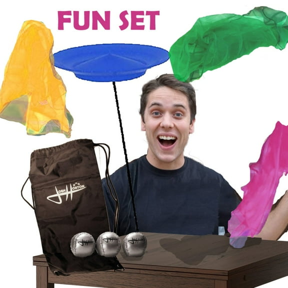 Zeekio Beginner Juggling Sets by Josh Horton - Complete Sets of Juggling Scarves, Beginner Juggling Balls, Soft Spinning Plate