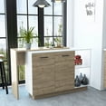 thumbnail image 2 of Chic Kitchen Island - White And Oak, 2 Open Shelves For Revelation, 3 Interior Practicality Classy Shelf Display Storage, 2 of 4