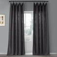 thumbnail image 1 of Nightshade Grey Pebble Weave Faux Linen Curtain (1 Panel), Nightshade Grey, 50W X 108L, 1 of 6