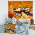 thumbnail image 2 of Designart ' Red and White Boats By The Pier ' Nautical & Coastal Canvas Wall Art Print, 2 of 4