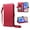 Red, variant on TECH CIRCLE Glitter Wallet Case for Samsung Galaxy A05 (6.7 inch), with Wrist/Crossbody Strap, Built-in Stand, Credit Card Slots, Cash Slot, PU Leather Protective Flip Folio Case, Beige