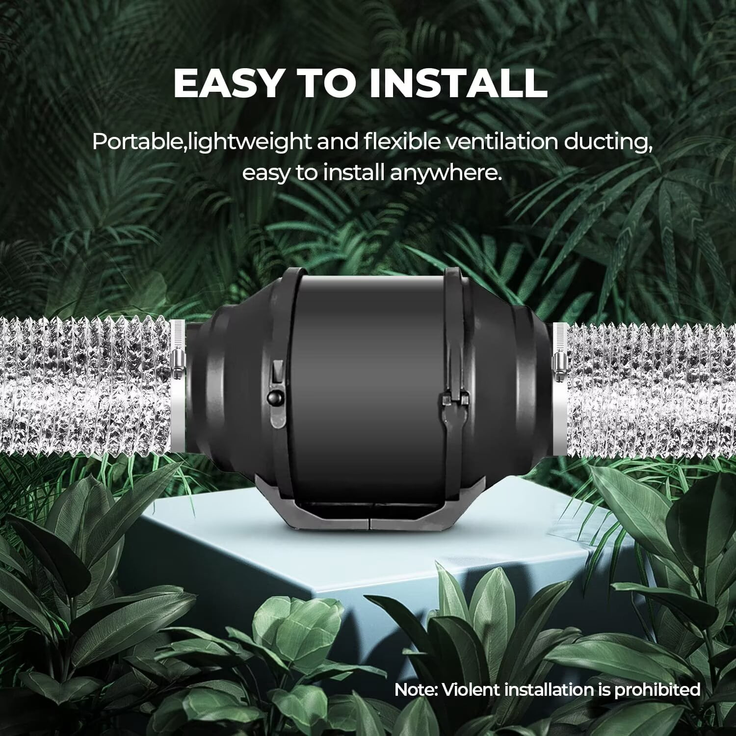 iPower 14 inch x 25ft Aluminum Duct Hose, Flexible Non-Insulated Ventilation for Heating Cooling & Exhaust, Silver