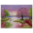 thumbnail image 2 of Romantic Lake in Pink and Green - Extra Large Wall Art Landscape, 2 of 3