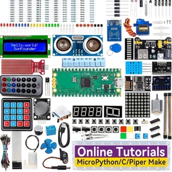 For Raspberry Pi Pico W Starter Kit, MicroPython & C/C   Compatible, 450  Projects, 117 Guided Tutorials, Online Learning Support, IDE Compatible