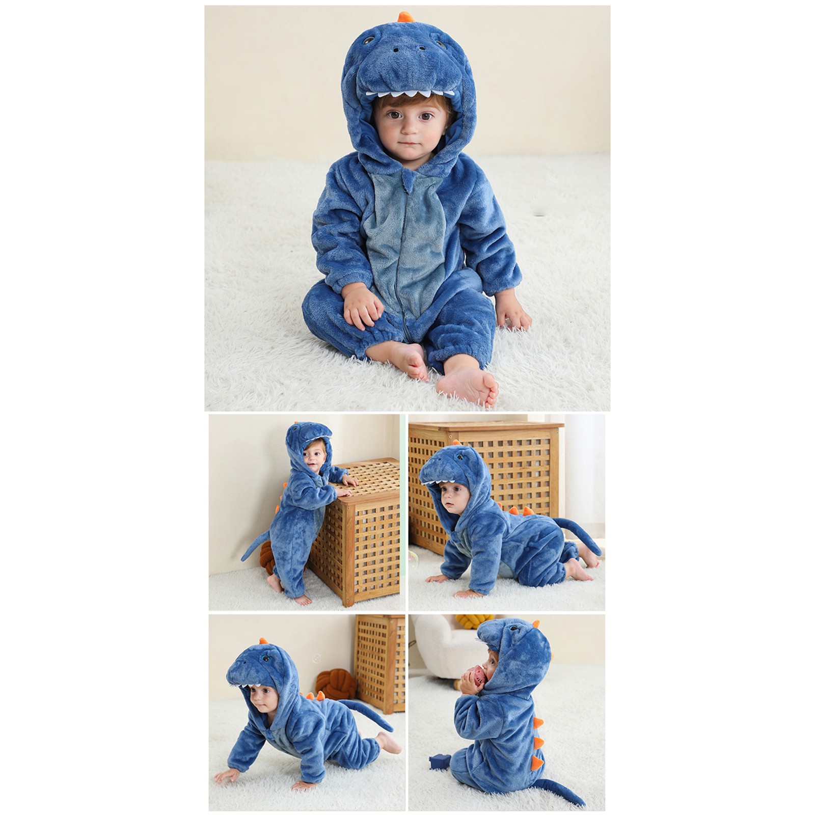 Coerni Toddler Cute Animal Jumpsuit 3D Frog Hoodie Coat New Born Baby Long Sleeve Hooded Romper Halloween Clothes Outfit