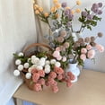 thumbnail image 2 of suxuMhao Artificial Flowers - 5 Pcs 20IN White Artificial Ball Mums, Mums Artificial Flowers for Outdoors/Indoors, Fake Mum Flowers, Artificial Fall Flowers for Home Garden Patio Balcony Decor​, 2 of 5