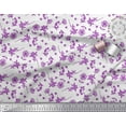 thumbnail image 2 of Soimoi Purple Cotton Duck Fabric Clover & Daisy Floral Decor Fabric Printed Yard 42 Inch Wide, 2 of 3