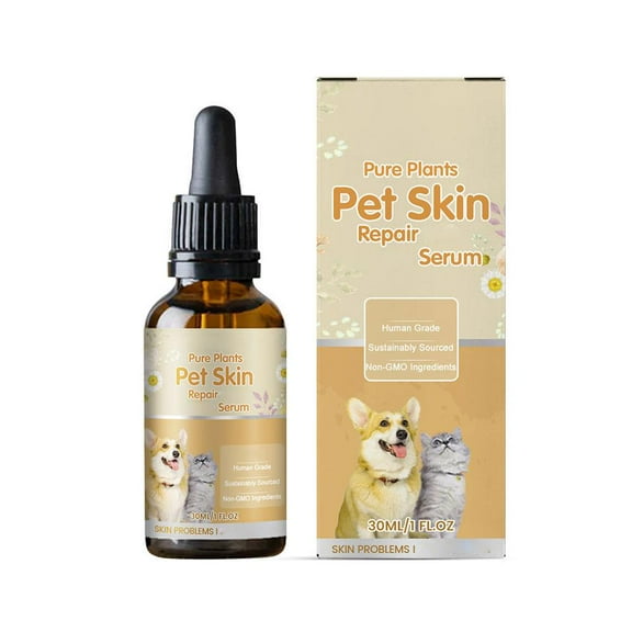 Pet Skin Care Serum, Gentle Natural Formula, Helps Soothe, Moisturize & Improve Skin Health for Dogs & Cats 30ml