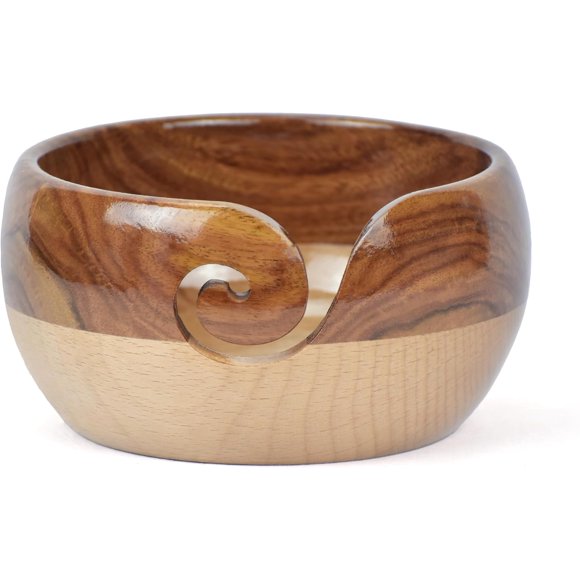 CRAFT INDIA Bol en Bois pour Fil / Bol de Rangement pour Laine à Tricoter Fait Main / Distributeur de Fil